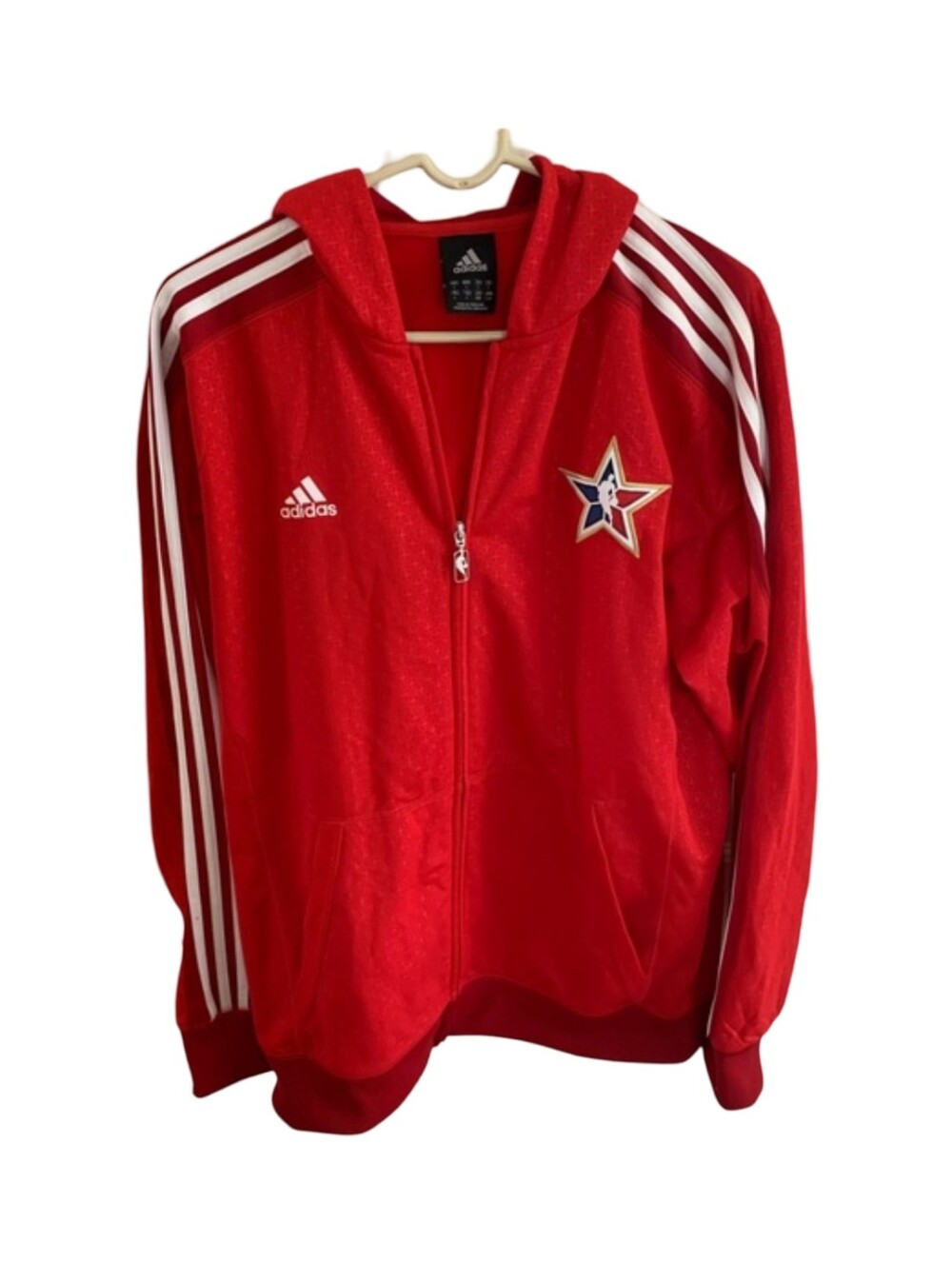 adidas Red NBA All-Star Track Jacket with White Stripes